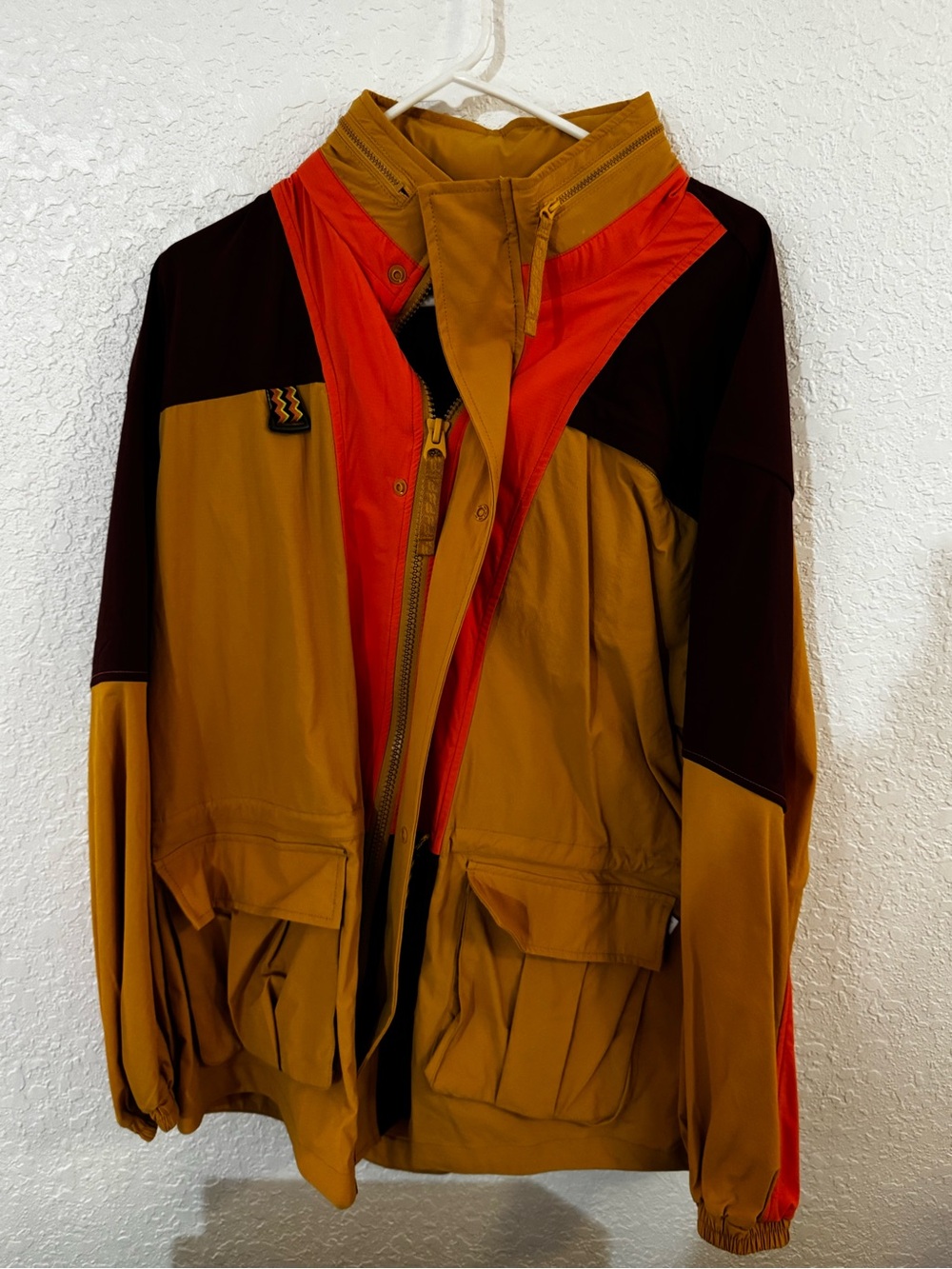 Fabletics Colorblock Utility Jacket - Mustard & Red